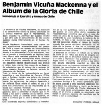 Benjamín Vicuña Mackenna y el album de la gloria de Chile Benjamín Vicuña Mackenna y el album de la gloria de Chile