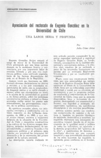 Apreciación del rectorado de Eugenio González en la Universidad de Chile Apreciación del rectorado de Eugenio González en la Universidad de Chile