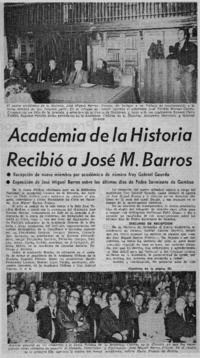 Academia de la historia recibió a José M. Barros. Academia de la historia recibió a José M. Barros.