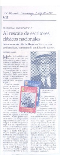 Al rescate de escritores clásicos nacionales Al rescate de escritores clásicos nacionales