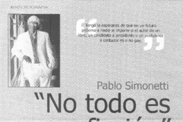 Pablo Simonetti "No todo es ficción" (entrevista) Pablo Simonetti "No todo es ficción" (entrevista)
