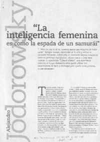 "La inteligencia femenina es como la espada de un samurái" (entrevista) "La inteligencia femenina es como la espada de un samurái" (entrevista)