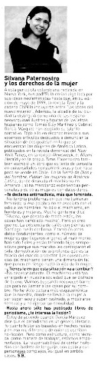 Silvana Paternostro y los derechos de la mujer Silvana Paternostro y los derechos de la mujer
