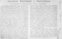 Hombre, sociedad y naturaleza Hombre, sociedad y naturaleza