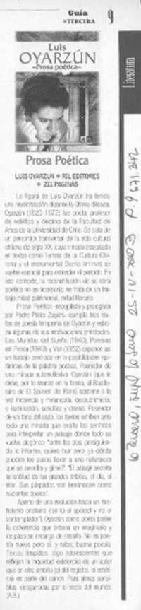 Prosa poética Prosa poética