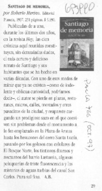 Santiago de memoria Santiago de memoria
