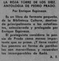 La Roja torre de los diez. Antología de Pedro Prado La Roja torre de los diez. Antología de Pedro Prado