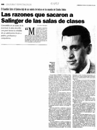 Las razones que sacaron a Salinger de las salas de clases Las razones que sacaron a Salinger de las salas de clases