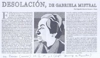 Desolación, de Gabriela Mistral Desolación, de Gabriela Mistral