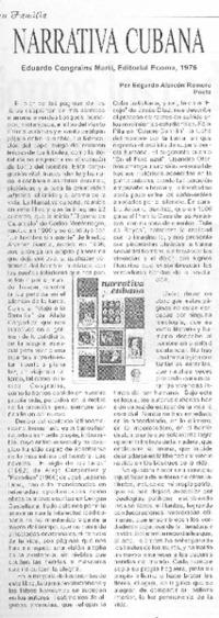 Narrativa cubana Narrativa cubana