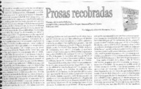 Prosas recobradas Prosas recobradas