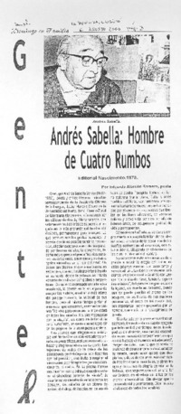 Andrés Sabella Hombre de cuatro rumbos Andrés Sabella Hombre de cuatro rumbos