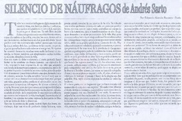Silencio de náufragos de Andrés Sarto Silencio de náufragos de Andrés Sarto