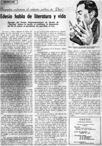 Edesio habla de literatura y vida. Edesio habla de literatura y vida.