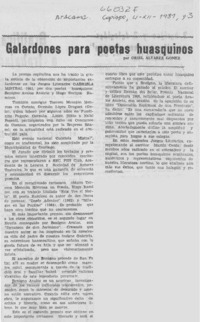 Galardones para poetas huasquinos Galardones para poetas huasquinos