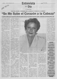 "Se me sube el corazón a la cabeza" "Se me sube el corazón a la cabeza"