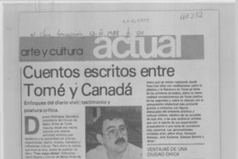 Cuentos escritos entre Tomé y Canadá Cuentos escritos entre Tomé y Canadá