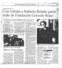 con tributo a Roberto Bolaño parte sede de Fundación Gonzalo Rojas con tributo a Roberto Bolaño parte sede de Fundación Gonzalo Rojas