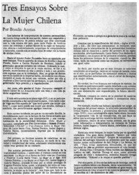Tres ensayos sobre la mujer chilena Tres ensayos sobre la mujer chilena
