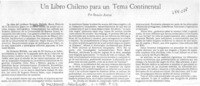 Un libro chileno para un tema continental Un libro chileno para un tema continental