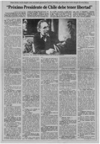 "Próximo Presidente de Chile debe tener libertad" "Próximo Presidente de Chile debe tener libertad"