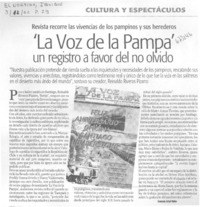 La voz de la pampa" un registro a favor del no olvido La voz de la pampa" un registro a favor del no olvido