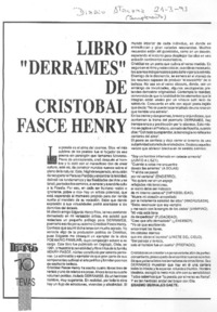 Libro "Derrames" de Cristóbal Fasce Henry Libro "Derrames" de Cristóbal Fasce Henry
