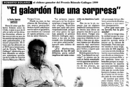 "El galardón fue una sorpresa" "El galardón fue una sorpresa"