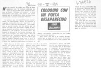 Coloquio con un poeta desaparecido Coloquio con un poeta desaparecido