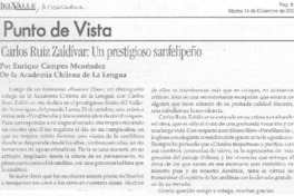 Carlos Ruiz Zaldívar, un prestigioso sanfelipeño Carlos Ruiz Zaldívar, un prestigioso sanfelipeño