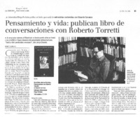 Pensamiento y vida: publican libro de conversaciones con Roberto Torretti Pensamiento y vida: publican libro de conversaciones con Roberto Torretti