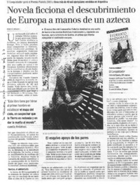 Novela ficciona el descubrimiento de Europa a manos de un azteca Novela ficciona el descubrimiento de Europa a manos de un azteca