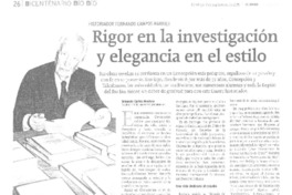 Rigor en la investigación y elegancia en el estilo Rigor en la investigación y elegancia en el estilo