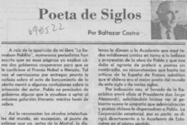 Poeta de siglos Poeta de siglos