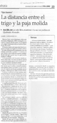 La distancia entr el trigo y la paja molida La distancia entr el trigo y la paja molida