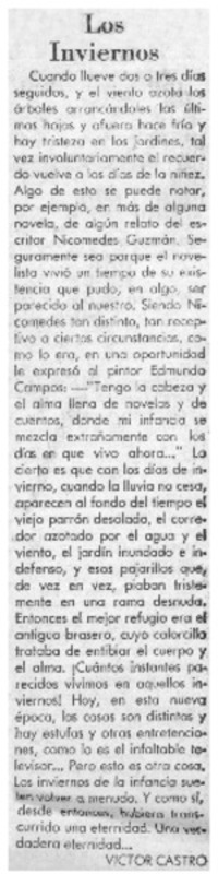 Los inviernos Los inviernos
