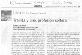 Treinta y uno, profesión soltera Treinta y uno, profesión soltera