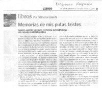 Memorias de mis putas tristes Memorias de mis putas tristes