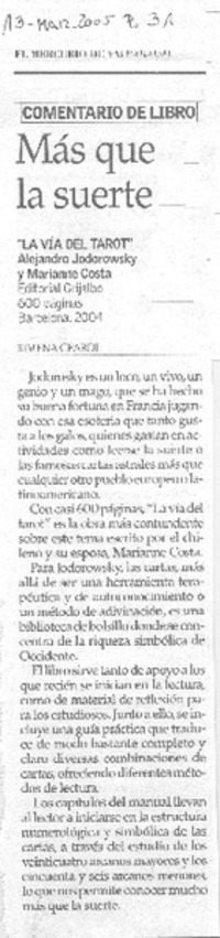 Más que la suerte. Más que la suerte.