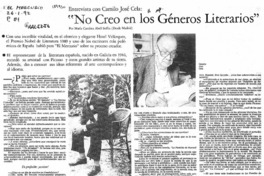 "No creo en los géneros literarios" "No creo en los géneros literarios"