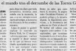 ¿Apocalipsis ahora? Chile y el mundo tras el derrumbe de las Torres Gemelas ¿Apocalipsis ahora? Chile y el mundo tras el derrumbe de las Torres Gemelas