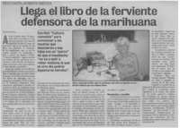 Llega el libro de la ferviente defensora de la marihuana Llega el libro de la ferviente defensora de la marihuana