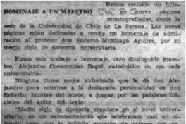 Homenaje a un maestro Homenaje a un maestro