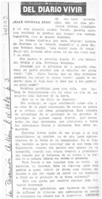 ¡Hace noventa años! ¡Hace noventa años!