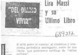 Lira Massi y su último libro Lira Massi y su último libro