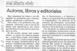 Autores, libros y editorales Autores, libros y editorales