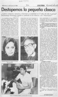 Destapemos la pequeña cloaca Destapemos la pequeña cloaca
