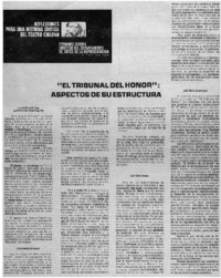 El tribunal del honor", aspectos de su estructura. El tribunal del honor", aspectos de su estructura.