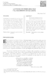 La poesía de Ermelinda Díaz y el nacimiento de su canto La poesía de Ermelinda Díaz y el nacimiento de su canto