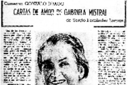 Cartas de amor de Gabriela Mistral Cartas de amor de Gabriela Mistral